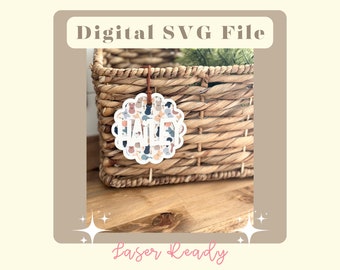 Scalloped Easter Basket Tag SVG: Laser Cut File (Digital Download)