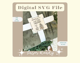 Kerstdeken tag SVG: lasergesneden bestand (digitale download)