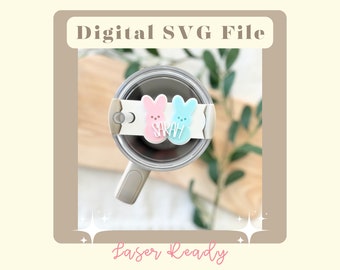 Pâques Stanley Topper SVG : plaque signalétique Peep, prête pour le laser (téléchargement numérique)