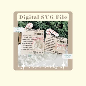 Cibo magico per renne SVG / File laser / Ricordo di Natale SVG / Premio di Babbo Natale SVG / Tradizione natalizia SVG / File di cibo per renne Scatola di Natale