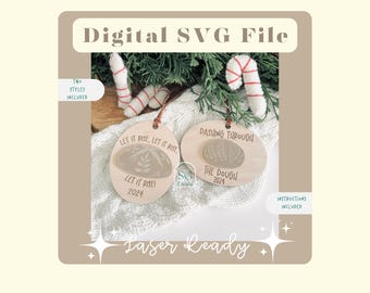 Sourdough Ornament SVG: Christmas Bread, Baker Gift (Laser Ready) (Digital Download)