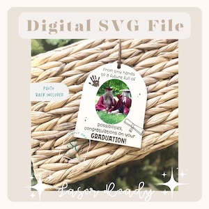 Graduation 2025 Photo Ornament SVG, High School Grad Digital File, Gift for Graduates, Keepsake Laser File, Graduation Gift Tag Commencement
