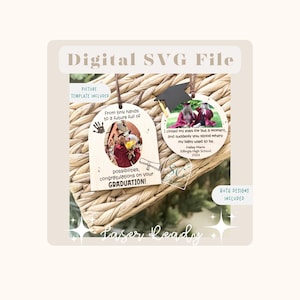 Graduation 2025 Photo Ornament SVG, High School Grad Digital File, Gift for Graduates, Keepsake Laser File, Graduation Gift Tag Commencement