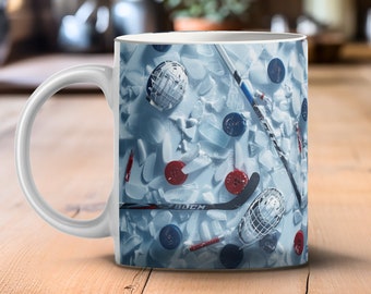 Ice Hockey, Ceramic Mug, 11oz, Sport Coffee Mug, Ice Hockey Mug, Ice Hockey Gifts, Ice Hockey Fan, Gifts for Dad, Ice Hockey Themed