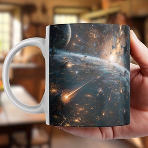 Cosmic Conflict, Space Lover Gift, Outer Space, Starry Sky Mug, Celestial Cup,Space Themed Gifts,Space Mug,Galaxy Mug,Universe Mug,Star Wars