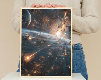 Wall Art, Star Wars Poster, Movie Poster, Sci-fi Decor, Geek Gift, Space Art Print, Retro Poster