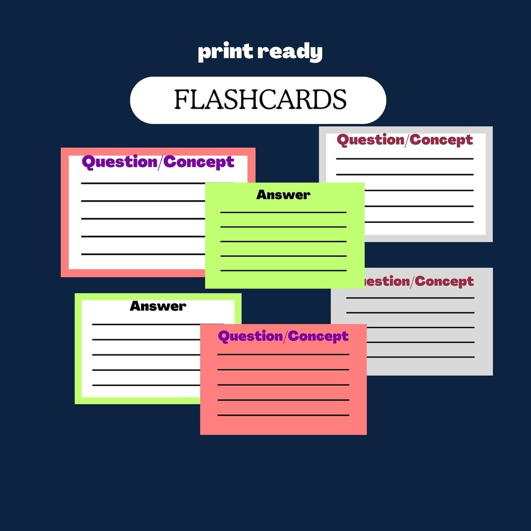 Printready Flashcards. Printable Flashcards. Flashcards for Studying