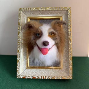 Custom 3D Wool Felt Pet Portrait, Wool Felted Dog Memorial Frame, Realistic Needle Felt Cat Replica, Gift for Missing Pets