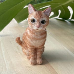 Custom Felt Cat Sculpture, 3D Wool Cat Portrait Replica, Handmade Cat Figurine, Pet Loss Memorial, Mother's Day Gift, Cute Kitten