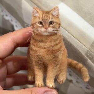 Custom Needle Felted Cat Figurine – Personalized Wool Pet Memorial Sculpture, Cat Loss Sympathy Gift image 7