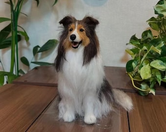 3D Needle Felted Dog Portrait - Custom Wool Felt Dog Memorial Sculpture - Easter Gift