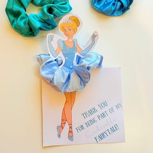 Personalised Princess Ballerina Party Favour - Thank You Gift - Scrunchie Hair Tie - Birthday Party Favor - Custom Princess Party Present