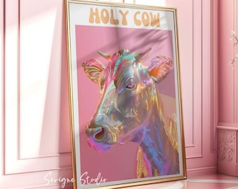 Holy Cow art, Dining Room Wall Art, Vintage Decor, Gifts For Her, Vintage Poster UNFRAMED