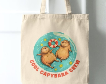 Capybara Chill: Cool Crew Capybara Tote Bag for Every Season