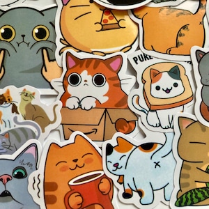 Stickers Chats et Animaux Mignons - Autocollants Créatifs Graffiti pour Skateboard, Ordinateur et Décoration de Bureau