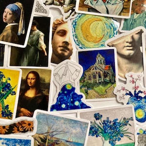 Stickers Peinture du Monde - Autocollants Esthétiques Étanches DIY pour Enfants, Style Vincent Van Gogh, Cadeaux et Jouets