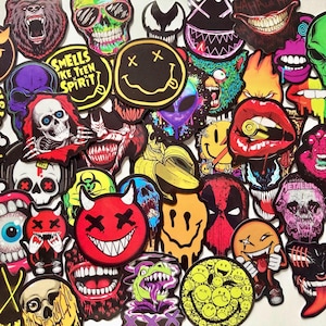 Autocollants Emoji Gothiques Crâne Fantôme Drôles. Stickers Imperméables pour Ordinateur, Skateboard, Téléphone, Valise, Jouet DIY