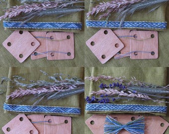 Brettchengewebte Borte (Teilmuster Hallstatt 126520) aus feiner Wolle