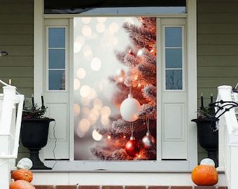 Wunderschön dekorierte Weihnachtsbaum-Türabdeckung, Weihnachtstürabdeckung, Türdekoration, Weihnachtsdekoration, personalisierte Türabdeckung