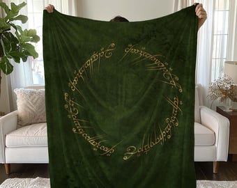 Middle Earth Dark Color Blanket, Magic Legend Novel Decor Blanket, Fantasy Middle Earth Blanket