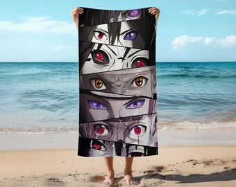 Anime Eyes Beach Towel, Anime Towel, Themed Anime Eyes