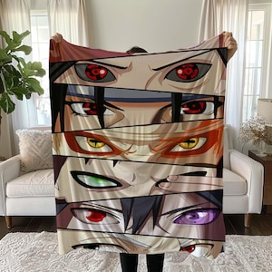 Anime-oogpatroondeken, anime, anime-deken, mangadeken, kinderkamerdekens, moderne deken, aangepaste deken, populaire fantastische deken
