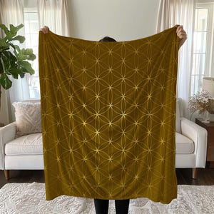 Flower of Life, Yoga Mat, Sacred Geometry Blanket, Flower Mat, Spiritual Blanket, Floor Blanket, Sacred Geometry Decor Blanket,Floral Design