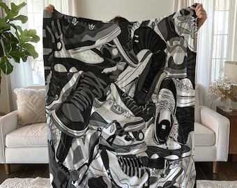 Sneakers Shoes Blankets, Sneakers Shoes Blanket, Shoes Decor, Sneakers Gift Blanket