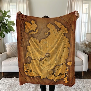 Das Imperium von Tamriel, Retro Karte Decke, Karte Decken Fantastische Decke, magische Decke, Retro Weltkarte Decke, Geographie Decke