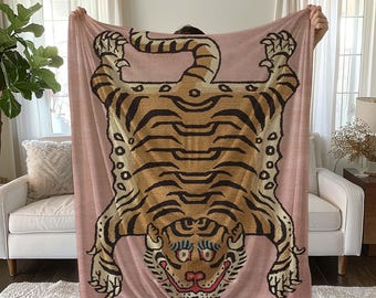Manta de tigre coreana: manta de arte asiático, decoración ecléctica