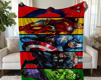 Deken met superheldenpatroon: kinderkamerdecoratie