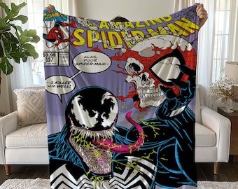 Increíble manta de Spiderman, manta de Spiderman, manta de cubierta de dibujos animados de cómics