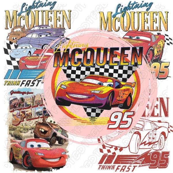 Lightning McQueen png, Cars PNG Bundle, Mcqueen Race Png, cars png, For cars shirt or birthday, Car Think Fast, Lightning McQueen Silhouette