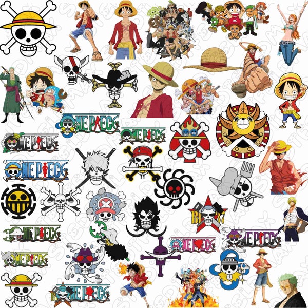 Mega One Piece PNG Bundle, Anime Bundle SVG, One Piece Sticker, beliebte Cartoon SVG, digitaler Download