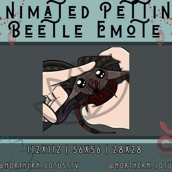 Animated Cute Beetle Petting Hunt Twitch Emote Hunt Showdown Streamer Discord YouTube Kick Stream Waving