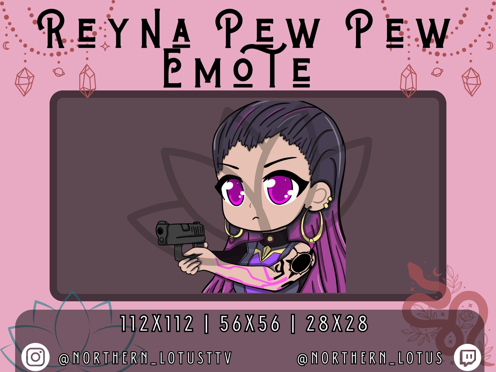 Cute Chibi Reyna Pew Pew Valorant Twitch Emote Streamer Discord Youtube ...