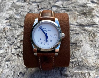 orologio automatico personalizzato "chi se ne frega, sono già in ritardo" con bracciale Oyster lucido