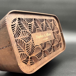 Card Box for Weddings, Personalized Wooden Box for Cards, Wedding Gift for Couple, Wedding Memory Box