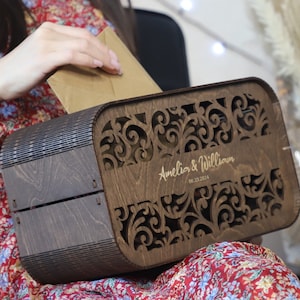 Souvenirs artisanaux, boîte pour cartes personnalisée en bois et acrylique pour votre occasion spéciale, boîte pour cartes unique pour des moments précieux, enveloppes cadeaux