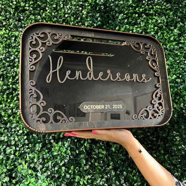 Rustic Personalized Wedding Card Box – Custom Wooden Gift Card & Money Holder, Wedding Reception Box for Cards and Gifts
