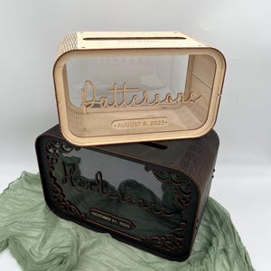 Reception Wooden Personalized Money Box for Cards, Wedding Card Box, Card Box with Slot for Wedding, Rustic Décor