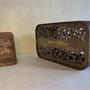 Caja para tarjetas de boda personalizada con ranura, caja de regalo de boda rústica, caja de madera personalizada para tarjetas, regalo de boda personalizado, decoración de boda bohemia
