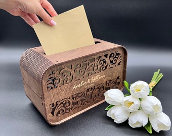 Personalized Wedding Card Box for Wedding Rustic Wedding Decor Custom Memory Box Keepsake Box Wedding Decorations Wedding Card Box mailbox