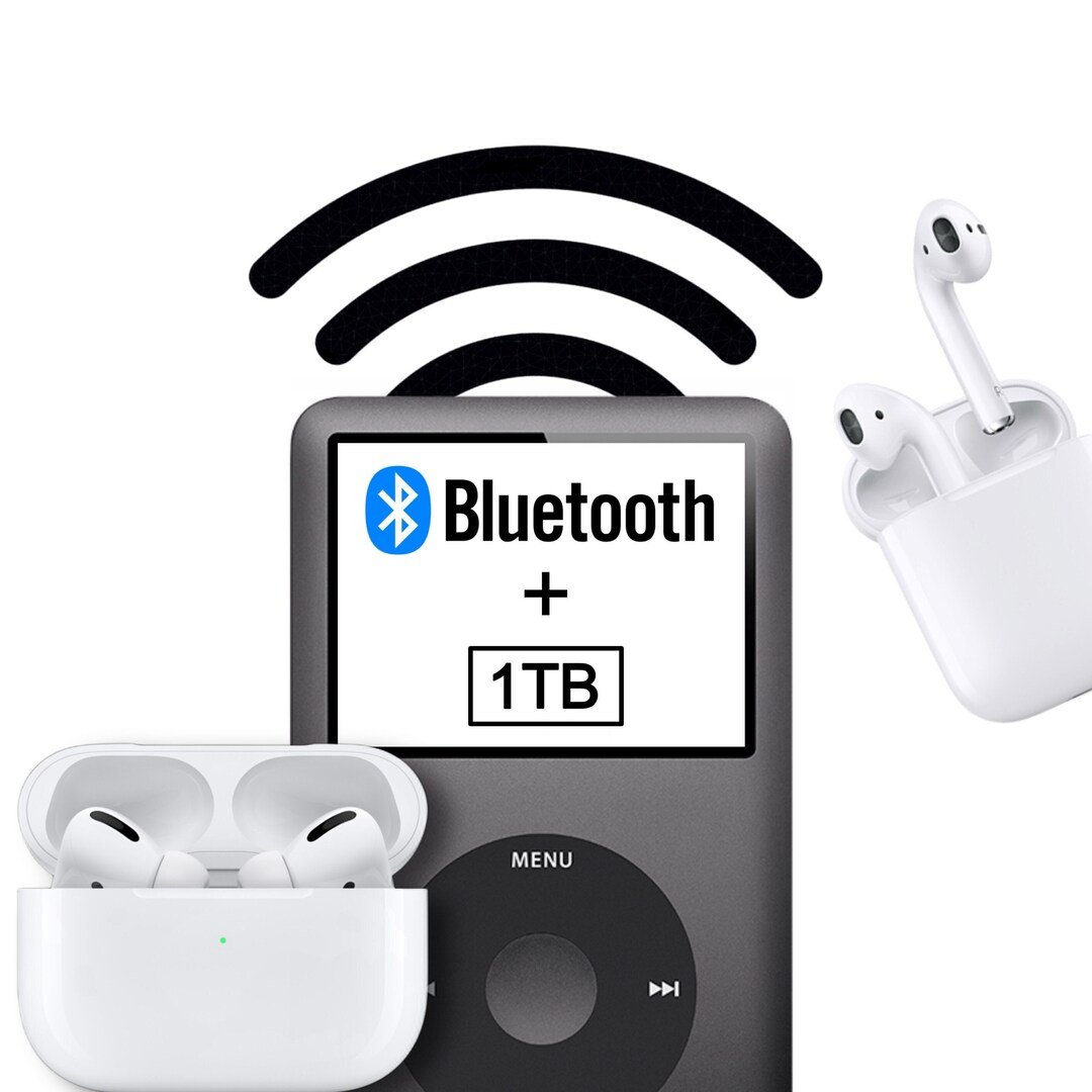 Bluetooth内蔵 ipod classic 512GB/3000mAh Custom 512GB Taptic Mod All Blue iPod Classic 7th Gen