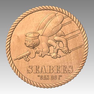 US Navy Seabees Insignia 3d Model