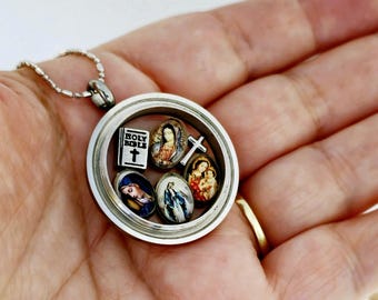 Floating Saint Lockets | Customizable Devotion Jewelry | Catholic Gift | Patron Saints | Shop Local |