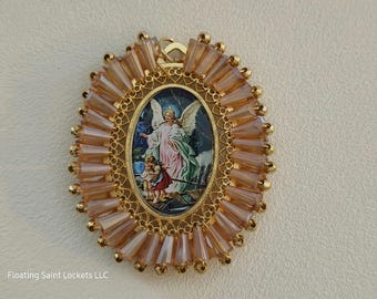 Divine Child Guardian Angel Pendant | Gold Plated Chain Necklace