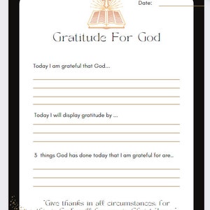 Gratitude For God Journal Page