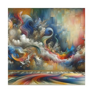 Vibrant Canvas Art Print, Colorful Wall Decor, Abstract Modern Artwork, Living Room Decor, Gift Idea for Art Lovers