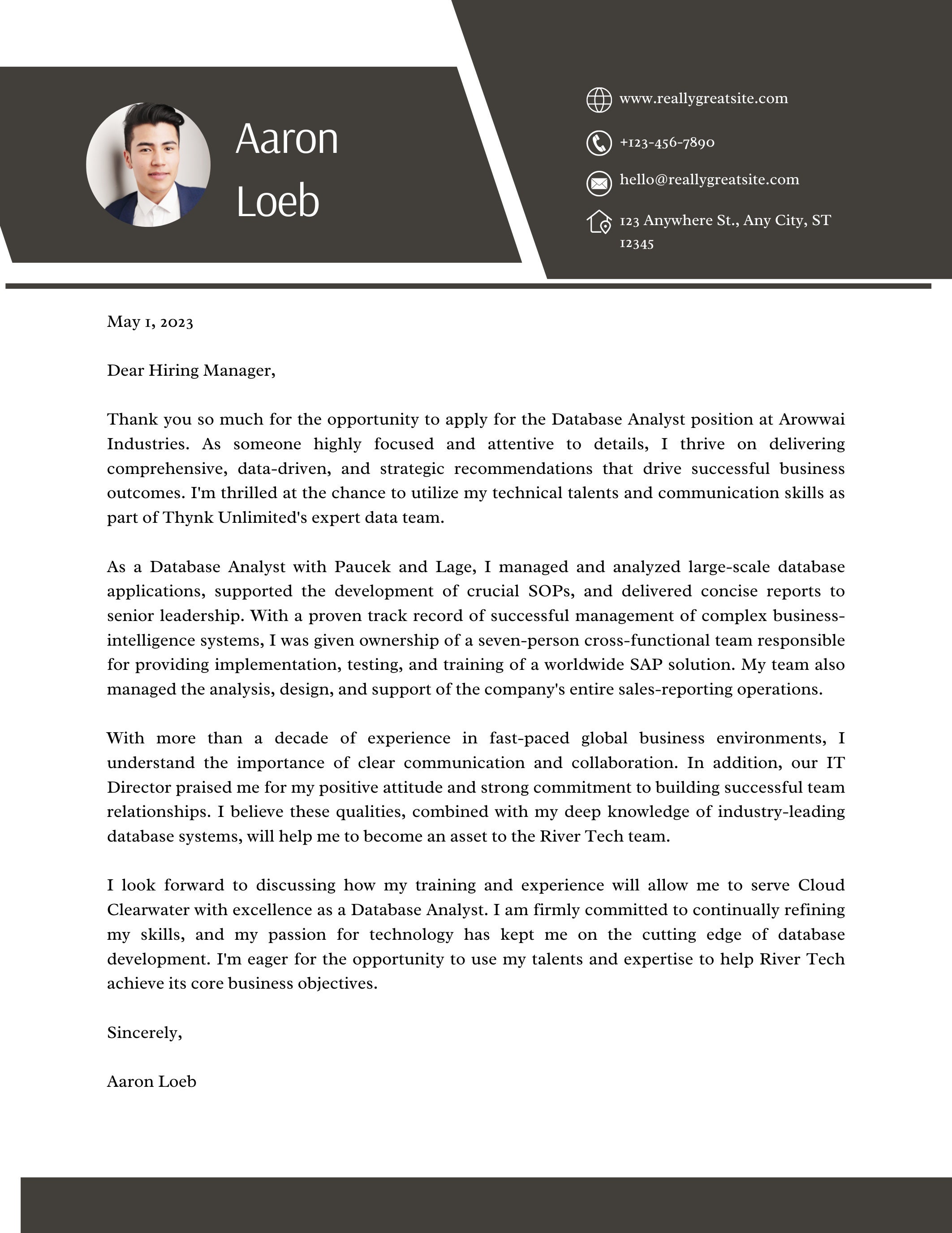 Cover Letter Professional Template, Clean, Simple Cover Letter Template